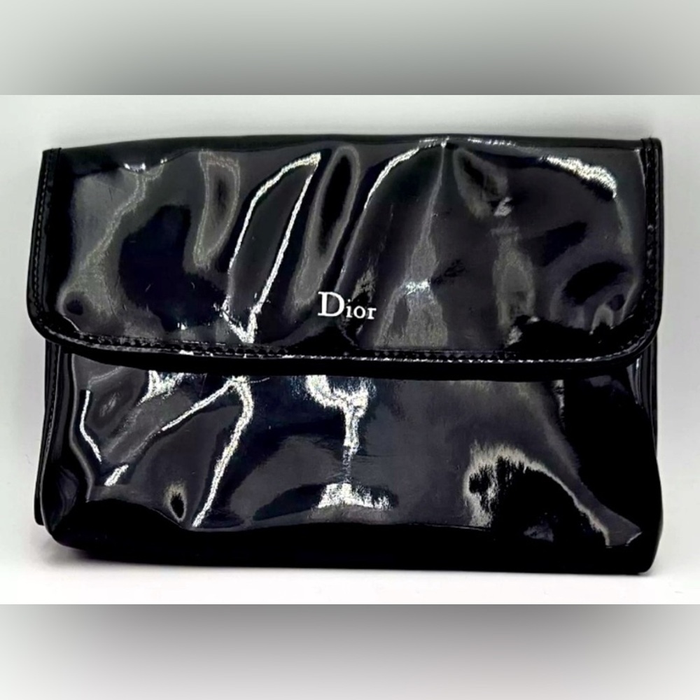 Dior Black Glossy Clutch Structured Elegance - Picture 2 of 8